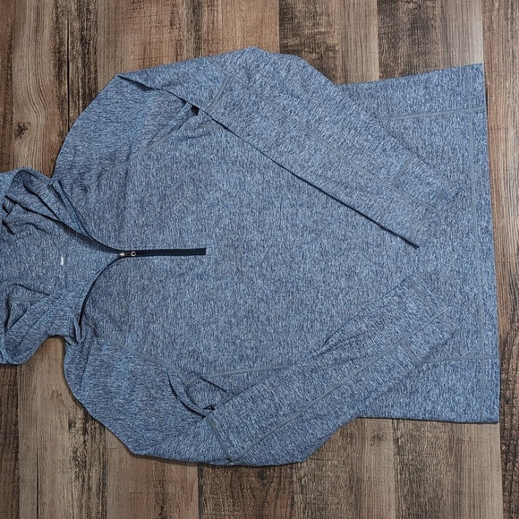 Lululemon Surge Warm 1/2 Zip Pullover Hoodie Size Large In Heathered Gray & Blue - Picture 2 of 10